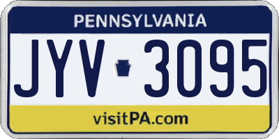 PA license plate JYV3095