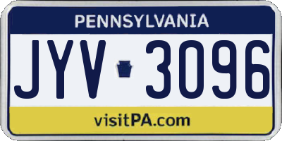 PA license plate JYV3096