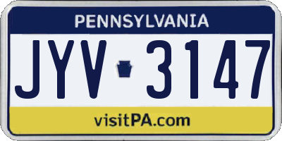 PA license plate JYV3147