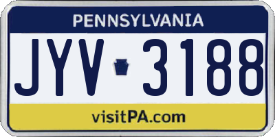 PA license plate JYV3188