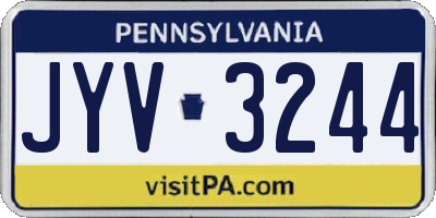 PA license plate JYV3244