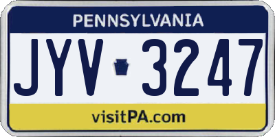 PA license plate JYV3247