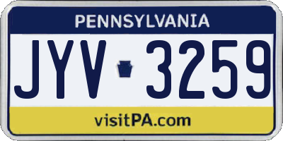 PA license plate JYV3259