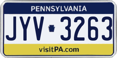 PA license plate JYV3263