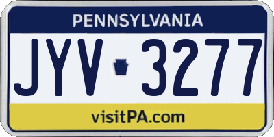 PA license plate JYV3277