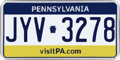 PA license plate JYV3278