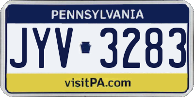 PA license plate JYV3283