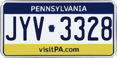 PA license plate JYV3328