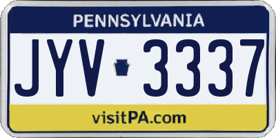 PA license plate JYV3337
