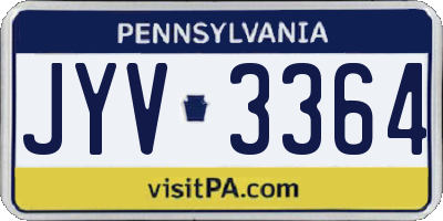 PA license plate JYV3364
