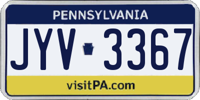 PA license plate JYV3367