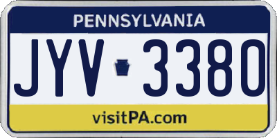 PA license plate JYV3380
