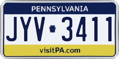 PA license plate JYV3411