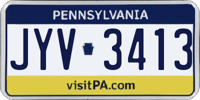 PA license plate JYV3413