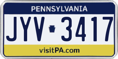 PA license plate JYV3417