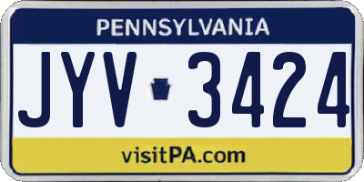 PA license plate JYV3424