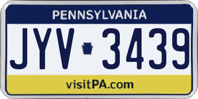 PA license plate JYV3439