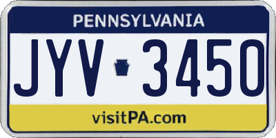 PA license plate JYV3450