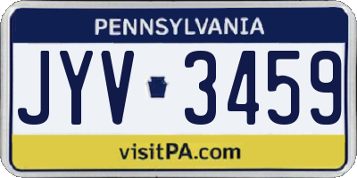 PA license plate JYV3459