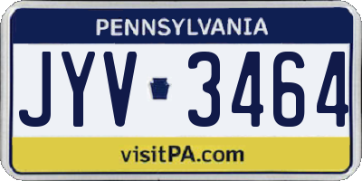 PA license plate JYV3464
