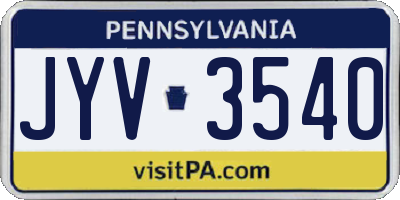 PA license plate JYV3540