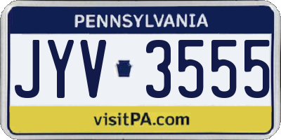 PA license plate JYV3555