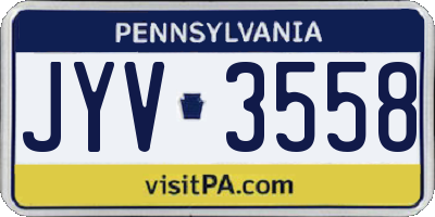 PA license plate JYV3558