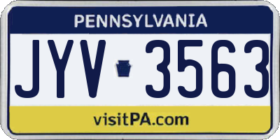 PA license plate JYV3563
