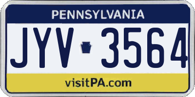 PA license plate JYV3564