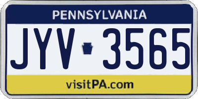 PA license plate JYV3565