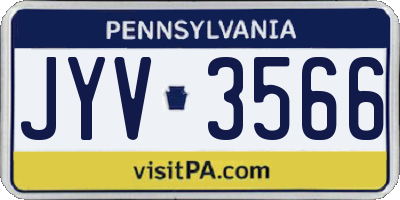 PA license plate JYV3566