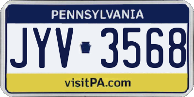 PA license plate JYV3568