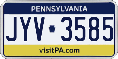 PA license plate JYV3585