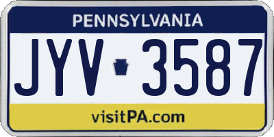 PA license plate JYV3587