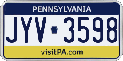 PA license plate JYV3598