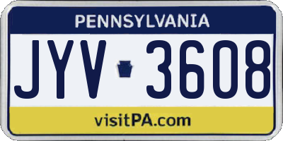 PA license plate JYV3608