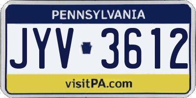 PA license plate JYV3612