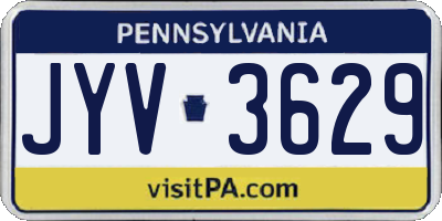 PA license plate JYV3629