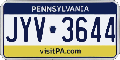 PA license plate JYV3644