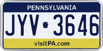 PA license plate JYV3646