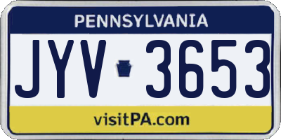 PA license plate JYV3653