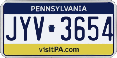 PA license plate JYV3654