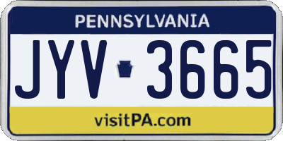 PA license plate JYV3665