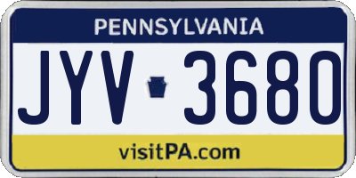 PA license plate JYV3680