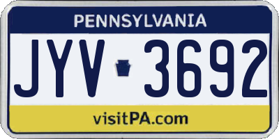 PA license plate JYV3692