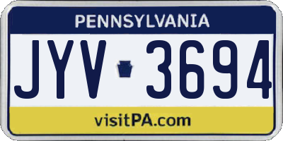 PA license plate JYV3694