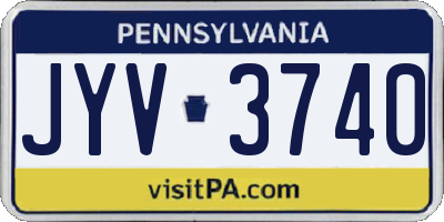 PA license plate JYV3740