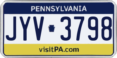 PA license plate JYV3798
