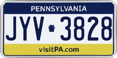 PA license plate JYV3828