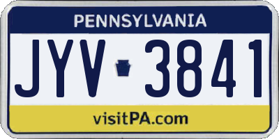 PA license plate JYV3841